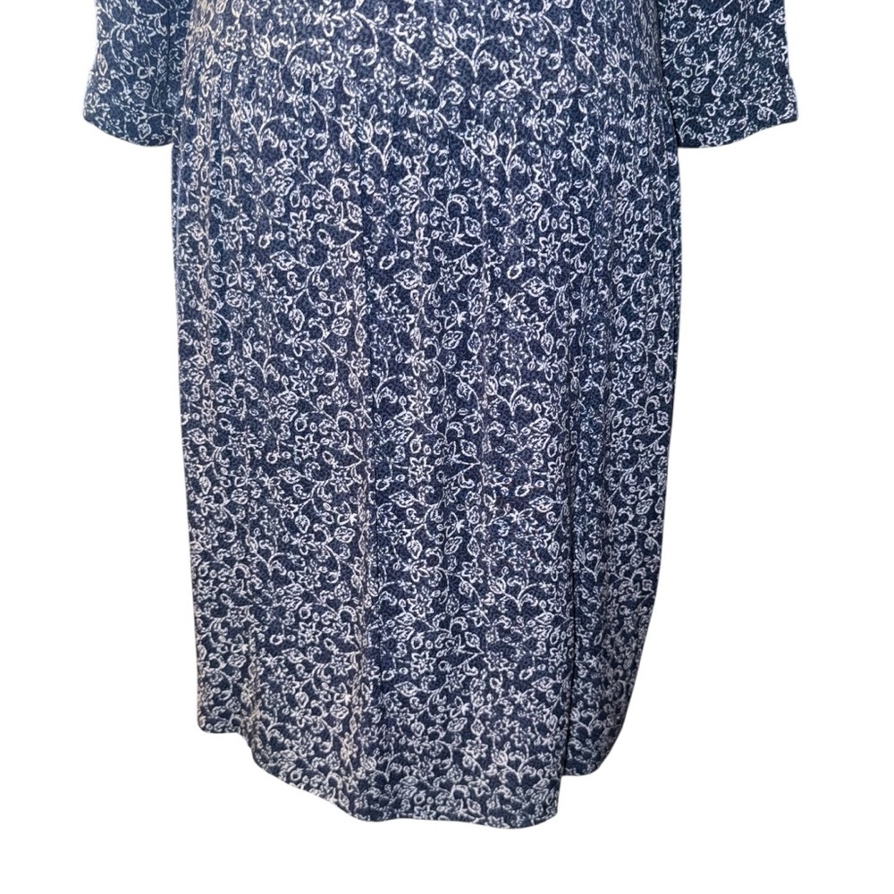GARNET HILL Paisley V-Neck 3/4 Sleeves A-Line Lagenlook Boho Midi Dress Size 4 - Picture 13 of 16